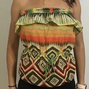 Strapless Multi Color Top